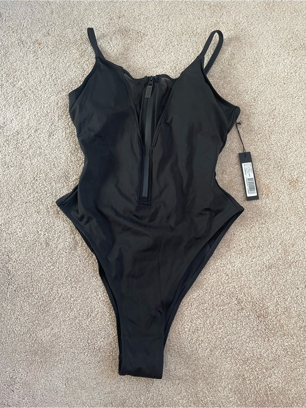 TA3 Hi Cut Zippy One Piece Swimsuit Black L Regular/Long NWT